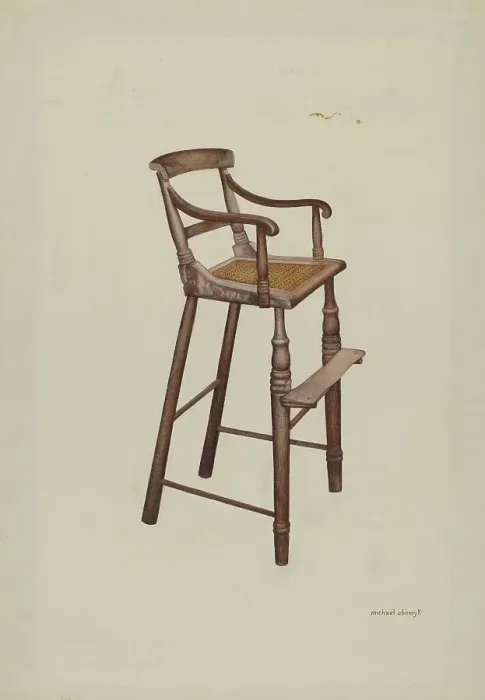 Framed Print : Child's High Chair, c. 1938. Creator: Michael Chomyk Framed Print : Child's High Chair, c. 1938. Creator: Michael Chomyk