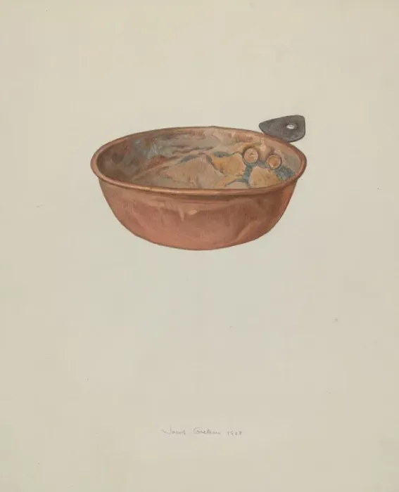 Framed Print : Childs Porringer, 1938. Creator: Jacob Gielens Framed Print : Childs Porringer, 1938. Creator: Jacob Gielens