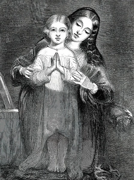 The Child's Prayer - painted by R. Redgrave, A.R.A. 1850. Creator: T. Williams