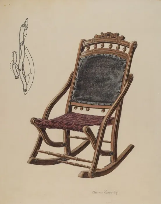Framed Print : Childs Rocking Chair, 1939. Creator: Clarence Secor Framed Print : Childs Rocking Chair, 1939. Creator: Clarence Secor