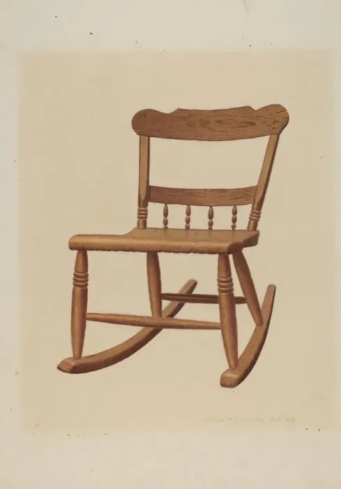 Framed Print : Childs Rocking Chair, c. 1939. Creator: William H Edwards