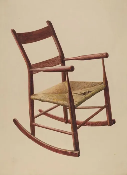 Framed Print : Childs Rocking Chair, c. 1942. Creator: Herman O. Stroh Framed Print : Childs Rocking Chair, c. 1942. Creator: Herman O. Stroh