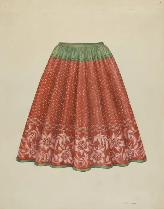Framed Print : Childs Skirt, c. 1936. Creator: Syrena Swanson Framed Print : Childs Skirt, c. 1936. Creator: Syrena Swanson