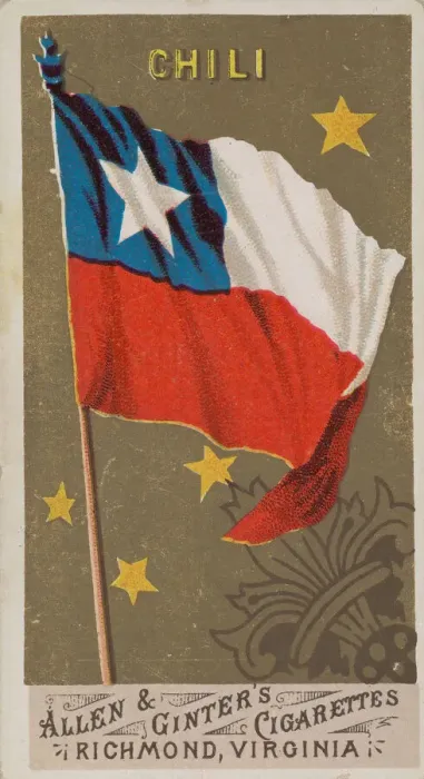 Framed Print : Chile, from Flags of All Nations, Series 1 (N9) for Allen & Ginter Cigarettes Brands Framed Print : Chile, from Flags of All Nations, Series 1 (N9) for Allen & Ginter Cigarettes Brands