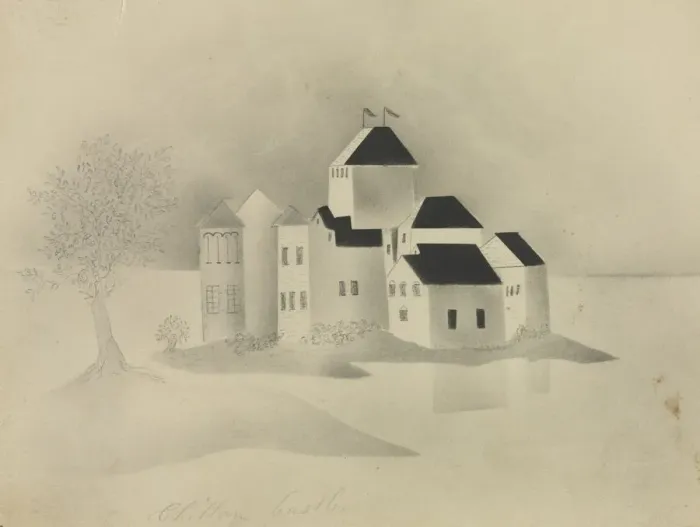 Framed Print : Chillon Castle. Creator: Mary Altha Nims (American, 1817-1907) Framed Print : Chillon Castle. Creator: Mary Altha Nims (American, 1817-1907)