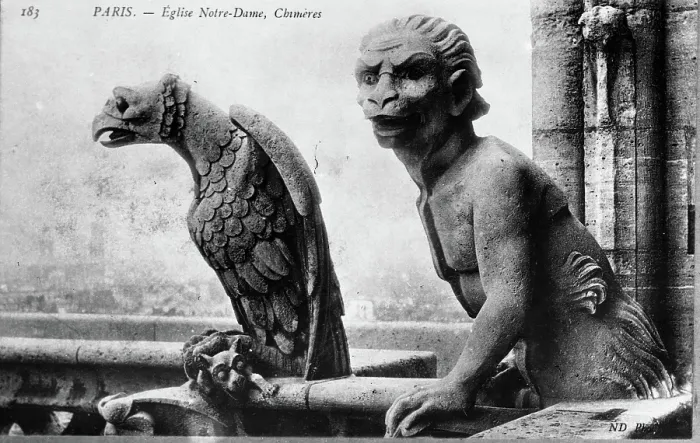 Framed Print : Chimeres (Gargoyles), Eglise Notre Dame, Chimeres, 1900. Creator: Unknown Framed Print : Chimeres (Gargoyles), Eglise Notre Dame, Chimeres, 1900. Creator: Unknown