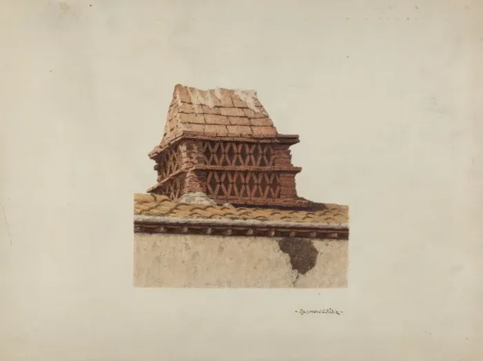 Framed Print : Chimney, c. 1940. Creator: Raymond E. Noble Framed Print : Chimney, c. 1940. Creator: Raymond E. Noble