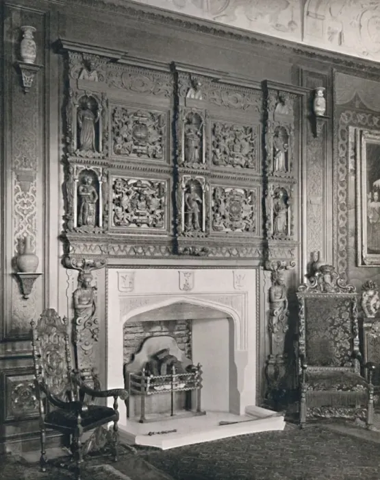 Framed Print : Chimney-Piece in the King William Drawing room, Castle Ashby, 1927