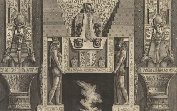 Framed Print : Chimneypiece in the Egyptian style... 1769. Creator: Giovanni Battista Piranesi Framed Print : Chimneypiece in the Egyptian style... 1769. Creator: Giovanni Battista Piranesi