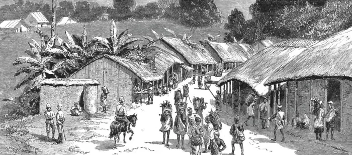 Framed Print : With the Chin-Lushai Expeditionary Force; The Bazaar at Demagiri, 1890. Creator: Unknown Framed Print : With the Chin-Lushai Expeditionary Force; The Bazaar at Demagiri, 1890. Creator: Unknown