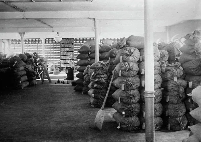 Framed Print : China - Beans at Dalny, between c1910 and c1915. Creator: Bain News Service