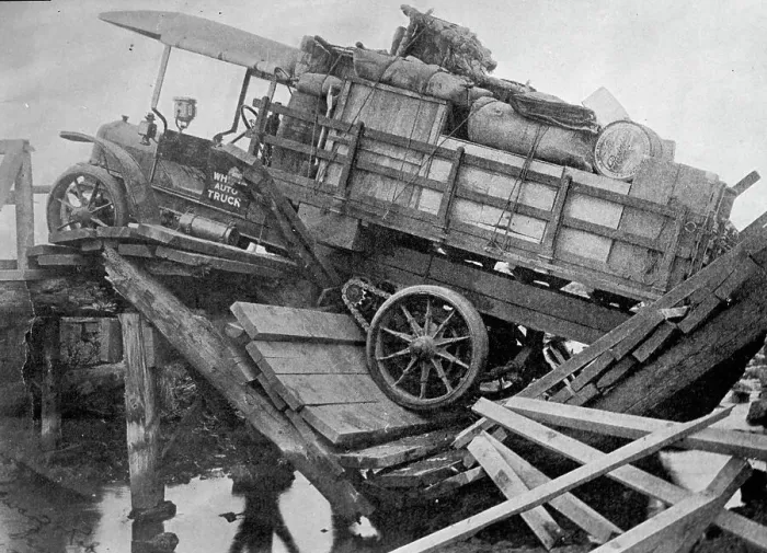 Framed Print : China - Bridge Broken Under American Truck, 1913. Creator: Harris & Ewing. China - Bridge Broken Under American Truck, 1913. Creator: Harris & Ewing Framed Print : China - Bridge Broken Under American Truck, 1913. Creator: Harris & Ewing. China - Bridge Broken Under American Truck, 1913. Creator: Harris & Ewing