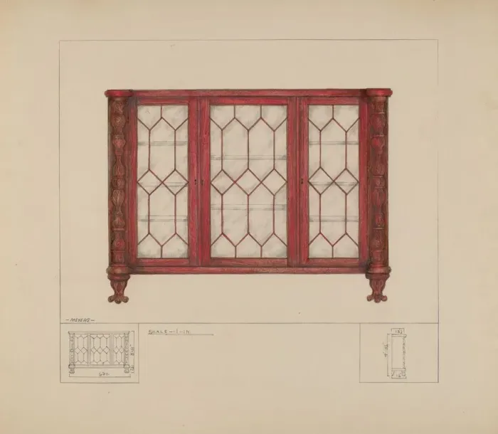 Framed Print : China Closet, c. 1936. Creator: Henry Meyers Framed Print : China Closet, c. 1936. Creator: Henry Meyers