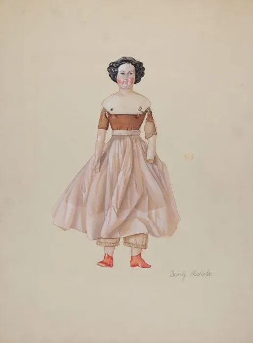 Framed Print : China-Headed Doll, c. 1936. Creator: Beverly Chichester Framed Print : China-Headed Doll, c. 1936. Creator: Beverly Chichester