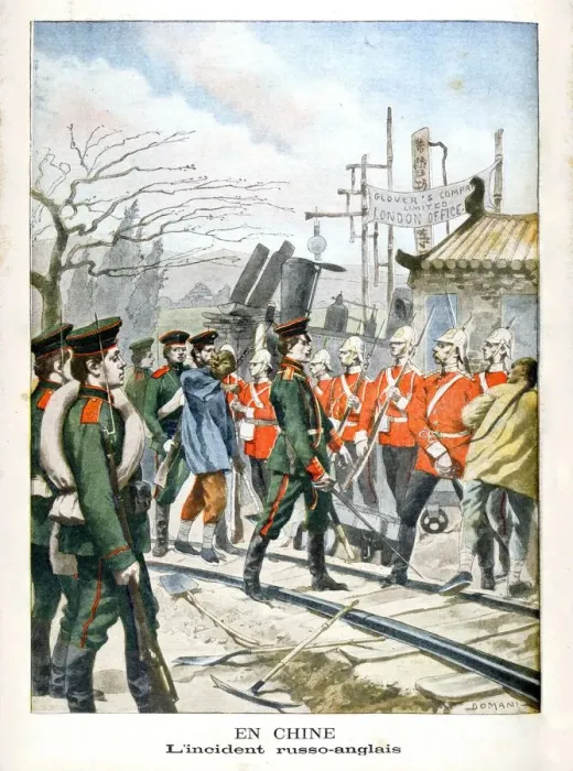 Framed Print : In China, Incident between Russians and English, 1901 Framed Print : In China, Incident between Russians and English, 1901