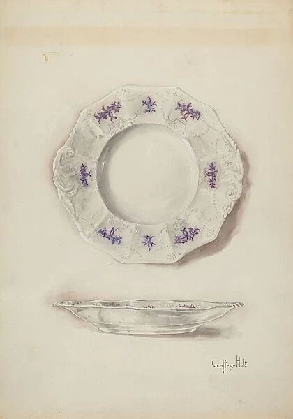 China Plate, c. 1937. Creator: Geoffrey Holt