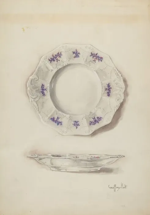 Framed Print : China Plate, c. 1937. Creator: Geoffrey Holt Framed Print : China Plate, c. 1937. Creator: Geoffrey Holt