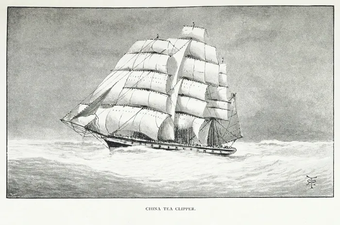 Framed Print : China Tea Clipper, 1896. Creator: Robert Taylor Pritchett Framed Print : China Tea Clipper, 1896. Creator: Robert Taylor Pritchett