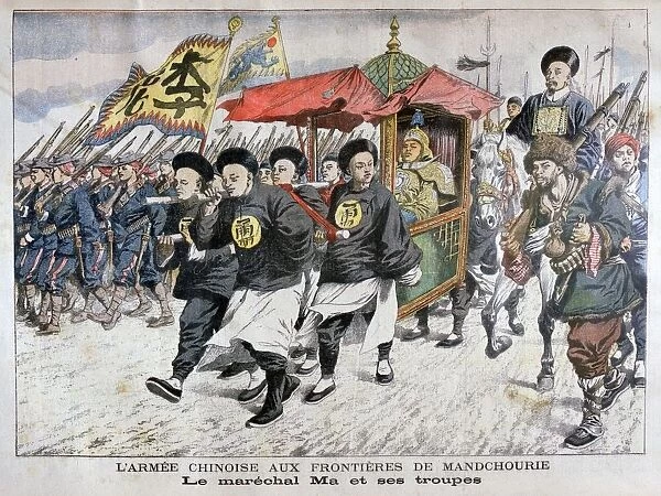The Chinese Army led by Marshal Ma on the Manchurian border, Russo-Japanese War, 1904