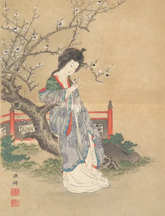 Framed Print : Chinese Beauty Beside a Plum Tree, leaf from the album “ Framed Print : Chinese Beauty Beside a Plum Tree, leaf from the album “