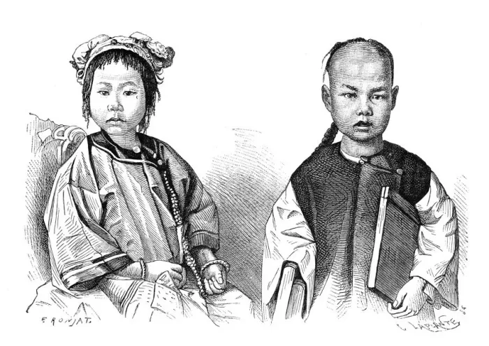 Framed Print : Chinese children, c1890. Artist: Laplante Framed Print : Chinese children, c1890. Artist: Laplante