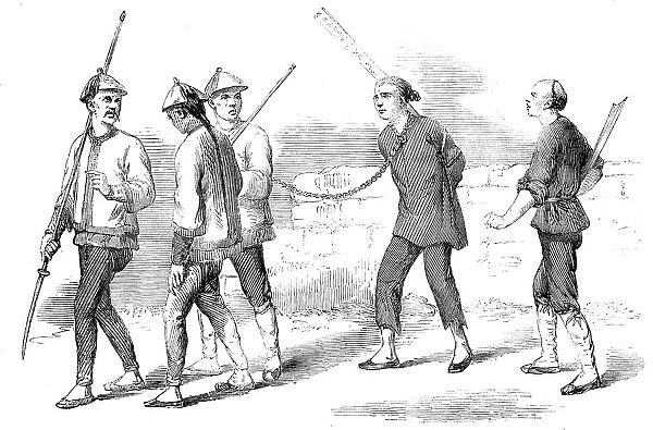 Chinese Criminal led to Execution - from a drawing by a Chinese artist, 1857. Creator: Unknown