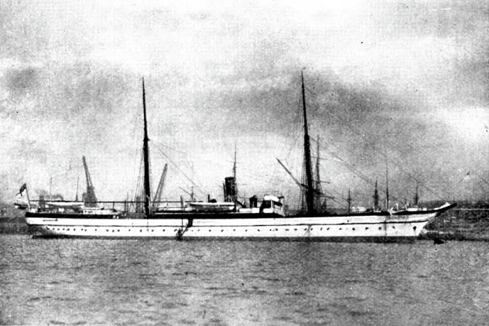 Framed Print : The Chinese Crisis: H.M.S. Humber, screw store-ship, British Squadron... 1898. Creator: Symonds Framed Print : The Chinese Crisis: H.M.S. Humber, screw store-ship, British Squadron... 1898. Creator: Symonds