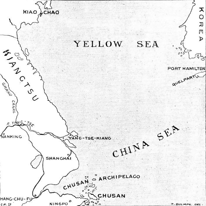 Framed Print : The Chinese Crisis: relative positions of the island of Chusan...and Kiao-Chao... 1898. Creator: Carl Hentschel Framed Print : The Chinese Crisis: relative positions of the island of Chusan...and Kiao-Chao... 1898. Creator: Carl Hentschel