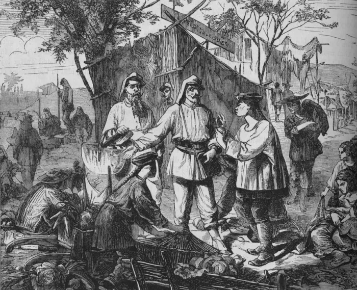 Framed Print : Chinese Dealers in the Camp of the Allies, c1880 Framed Print : Chinese Dealers in the Camp of the Allies, c1880