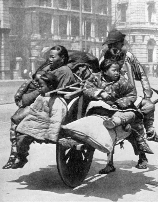 Framed Print : Chinese family on a cart, 1936. Artist: Sport & General Framed Print : Chinese family on a cart, 1936. Artist: Sport & General