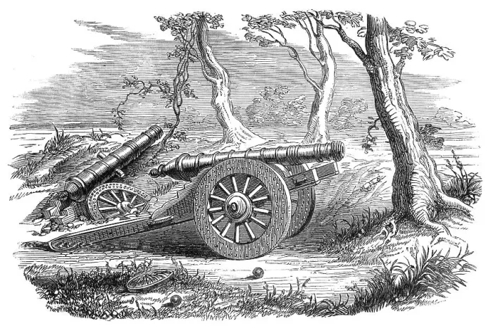 Framed Print : Chinese field gun - from a sketch by our special artist, 1860. Creator: Unknown Framed Print : Chinese field gun - from a sketch by our special artist, 1860. Creator: Unknown