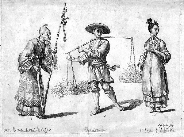 Three Chinese figures, 18th century. Artist: Charles Grignion