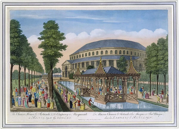 Chinese House, Rotunda and the company in masquerade, Ranelagh Gardens, London, 18th century