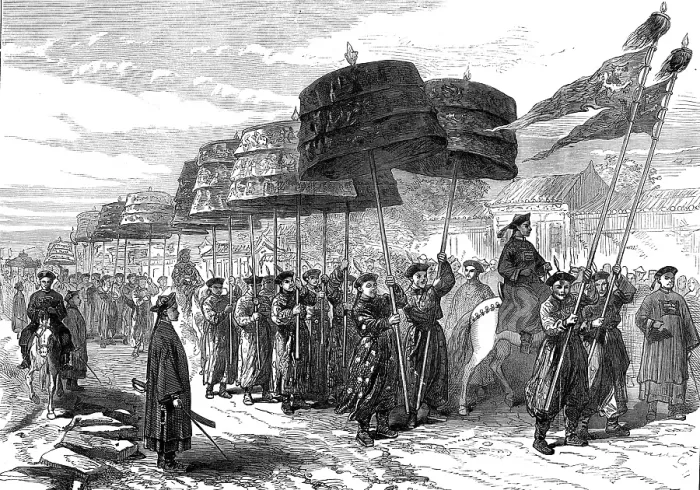 Framed Print : The Chinese Imperial Marriage at Pekin: procession from the Imperial Palace... 1872. Creator: R. H Framed Print : The Chinese Imperial Marriage at Pekin: procession from the Imperial Palace... 1872. Creator: R. H