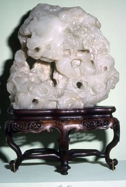 Chinese Jade, Representation of Taoist Sacred Mountain with Hermits Hut, c1636-1912