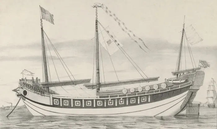 Framed Print : The Chinese Junk Keying'-Captain Kellett-As she appeared in New York harbour Framed Print : The Chinese Junk Keying'-Captain Kellett-As she appeared in New York harbour