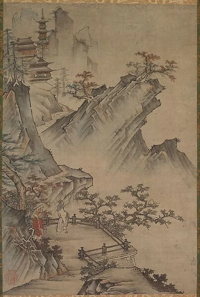 Chinese Literatus Viewing a Valley, possibly mid- to late 1500s-1600s. Creator: Unknown