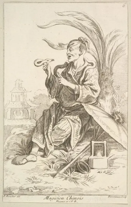 Framed Print : Chinese Magician, 1738-45. Creator: Jean-Baptiste Perronneau Framed Print : Chinese Magician, 1738-45. Creator: Jean-Baptiste Perronneau