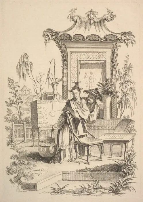 Framed Print : Chinese Man and Woman, ca. 1742. Creator: Gabriel Huquier Framed Print : Chinese Man and Woman, ca. 1742. Creator: Gabriel Huquier