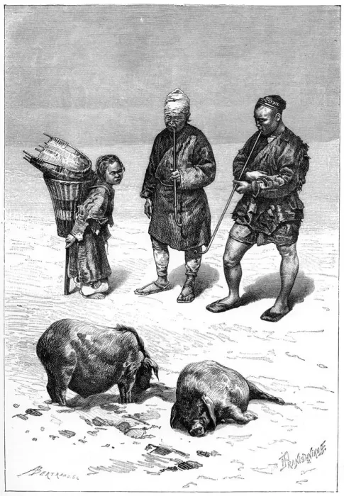 Framed Print : Chinese miners from the Upper Yangtze highlands, 1895. Artist: Bertrano Framed Print : Chinese miners from the Upper Yangtze highlands, 1895. Artist: Bertrano