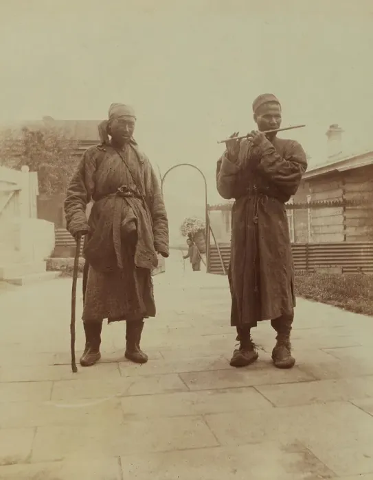 Framed Print : Two Chinese musician street performers in the upper yard, Dom Smith, Vladivostok, Russia, 1899. Creator: Eleanor Lord Pray Framed Print : Two Chinese musician street performers in the upper yard, Dom Smith, Vladivostok, Russia, 1899. Creator: Eleanor Lord Pray