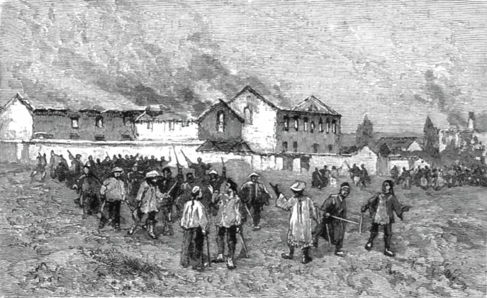 Framed Print : The Chinese Outrages - The Riots in the Foreign Concessions at Ichang on the Upper Yangtze... 1891 Creator: Unknown Framed Print : The Chinese Outrages - The Riots in the Foreign Concessions at Ichang on the Upper Yangtze... 1891 Creator: Unknown