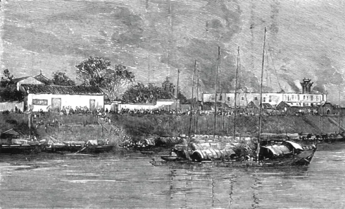 Framed Print : The Chinese Outrages - The Riots in the Foreign Concessions at Ichang on the Upper Yangtze, 1891 Creator: Unknown Framed Print : The Chinese Outrages - The Riots in the Foreign Concessions at Ichang on the Upper Yangtze, 1891 Creator: Unknown