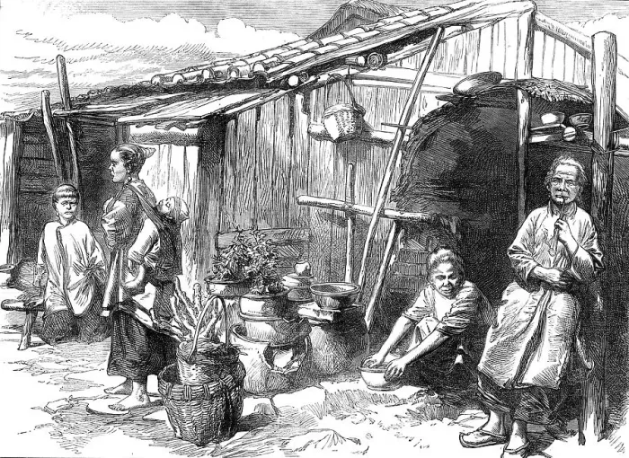 Framed Print : A Chinese peasant family, 1872. Creator: Unknown Framed Print : A Chinese peasant family, 1872. Creator: Unknown