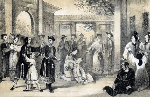 The Chinese people sold for slaves by the Tartars, after their conquest by Zinguis-Khan, (1847). Artist: B Clayton