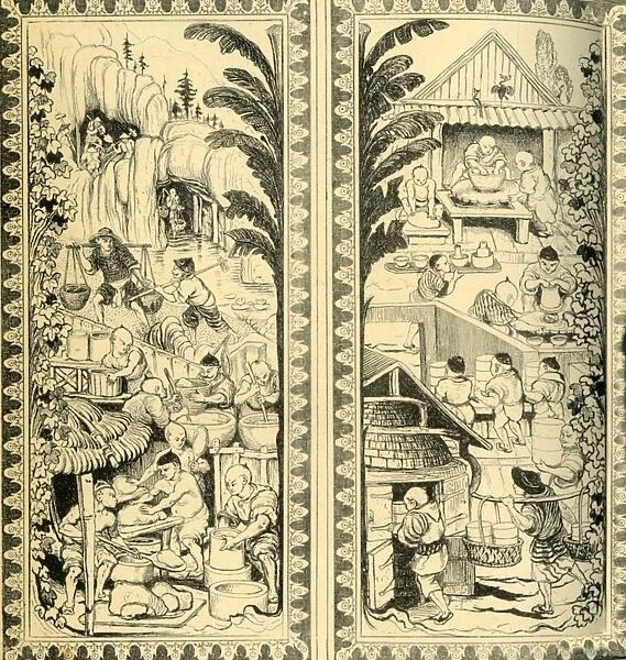 Chinese potters at work, design for stained glass window, c1870, (1881). Creator