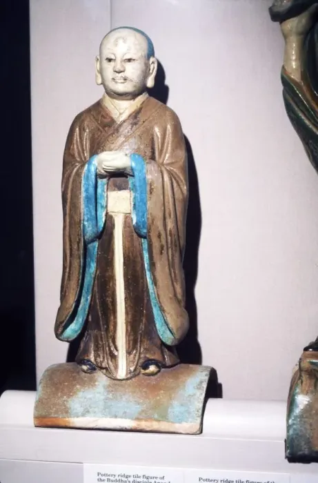 Framed Print : Chinese Pottery Ridge Tile figure of Buddhas disciple, Ming Dynasty. 16-17th century Framed Print : Chinese Pottery Ridge Tile figure of Buddhas disciple, Ming Dynasty. 16-17th century