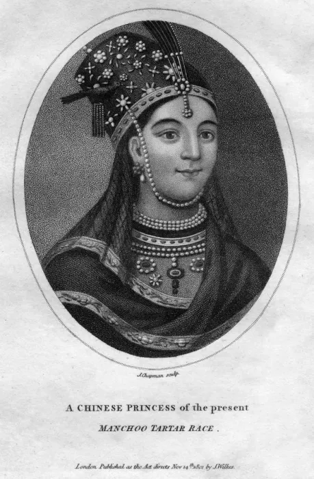 Framed Print : A Chinese Princess of the Manchoo Tartar Race, 1801. Artist: J Chapman Framed Print : A Chinese Princess of the Manchoo Tartar Race, 1801. Artist: J Chapman