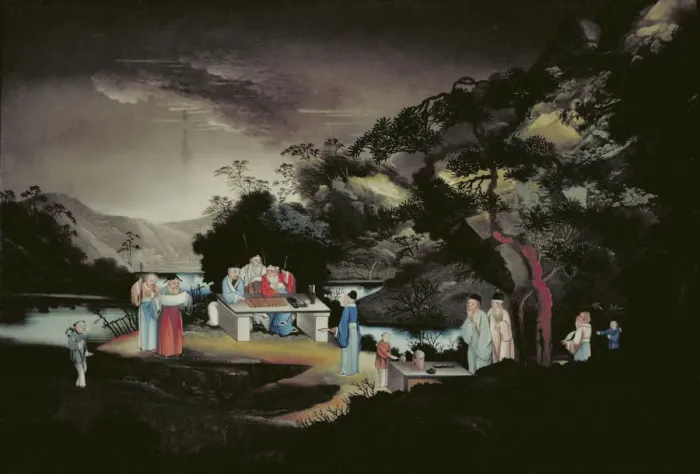 Framed Print : Chinese scene, c1800-1850. Artist Framed Print : Chinese scene, c1800-1850. Artist