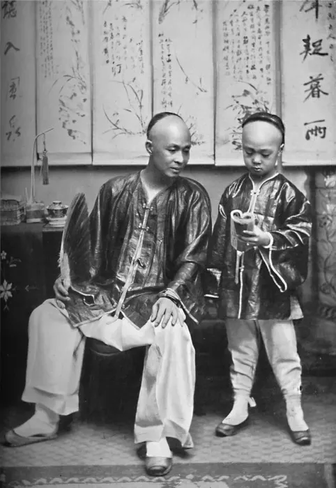 Framed Print : A Chinese schoolmaster and pupil, 1902. Artist: CC Pierce & Co Framed Print : A Chinese schoolmaster and pupil, 1902. Artist: CC Pierce & Co
